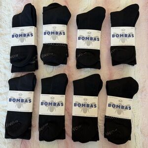 8 Pack - Bombas Men's Calf Length Black Socks